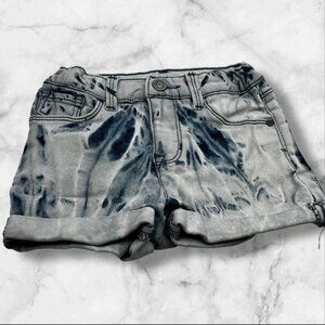 Wonder Nation Tie-Dye Style Denim Girl Shorts With Adjustable Waistband Size 3T